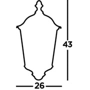 Applique Rustico-Country Alex Alluminio Nero Vetro 1 Luce E27