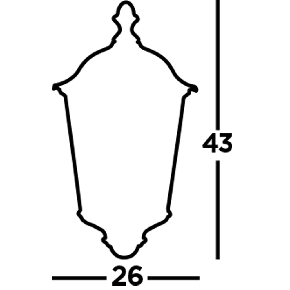 Applique Rustico-Country Alex Alluminio Nero Vetro 1 Luce E27