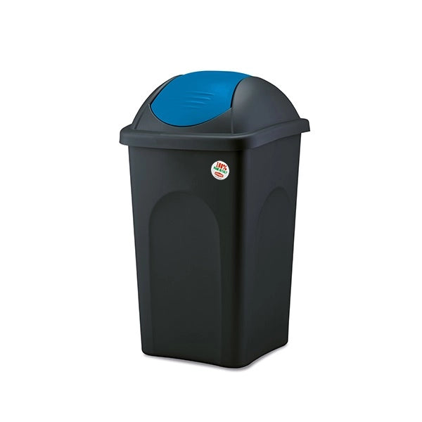 Pattumiera bascula 60 fusto nero e bascula blu capri stefanplast