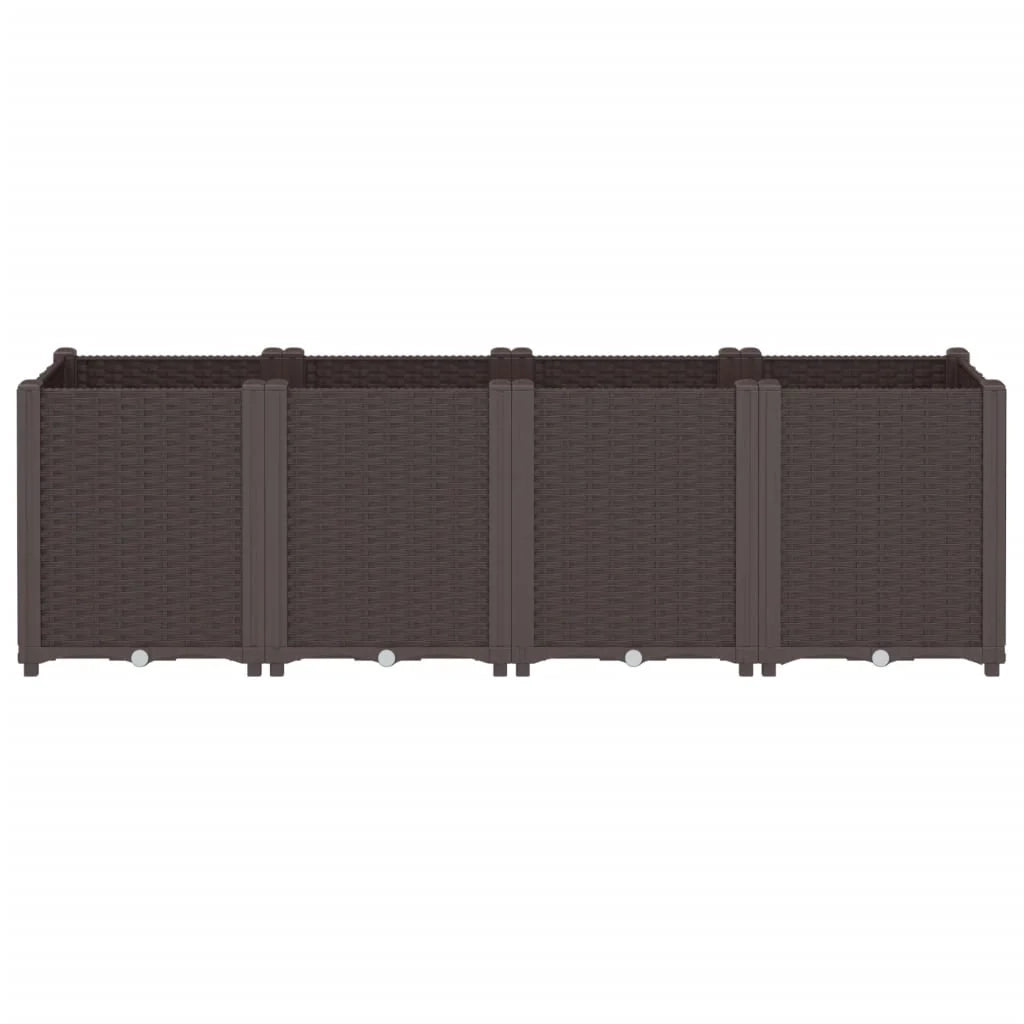 Fioriera rialzata per piante fiori terrazza giardino 160 x 40 x 53 cm polipropilene marrone 02_0037461