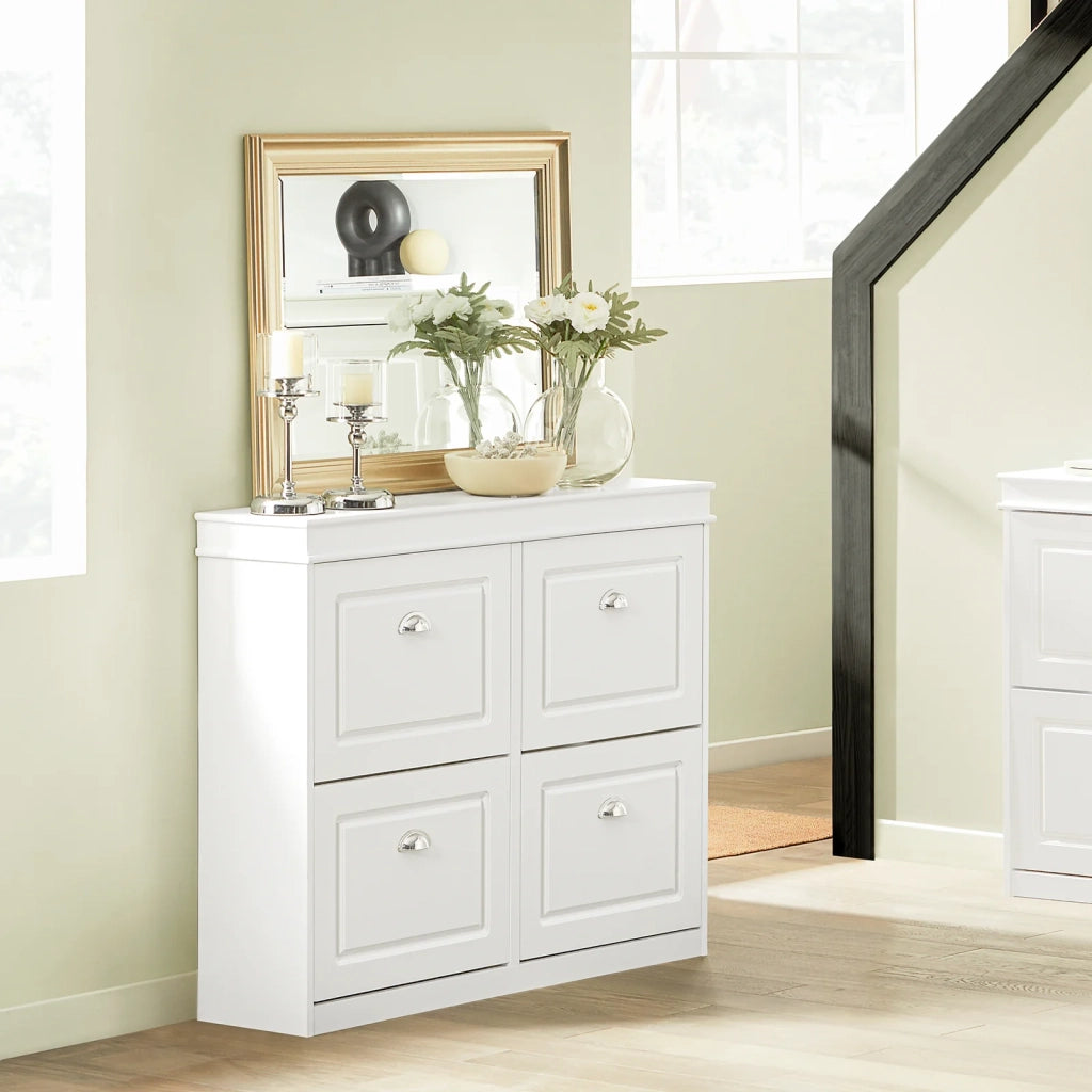 Scarpiera salvaspazio Slim Mobili per Scarpe Serie Scarpiere 105x24x83cm Bianco FSR79-W