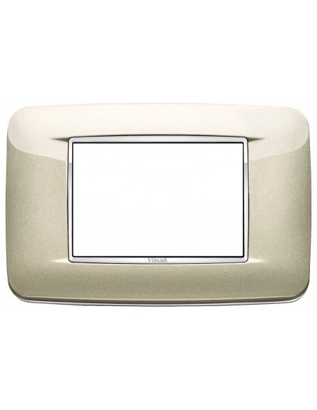 Vimar placca 3 posti eikon champagne metallo