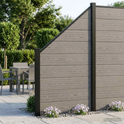 Set di Recinzione 619 x 186 cm WPC e Alluminio Grigio 3429404