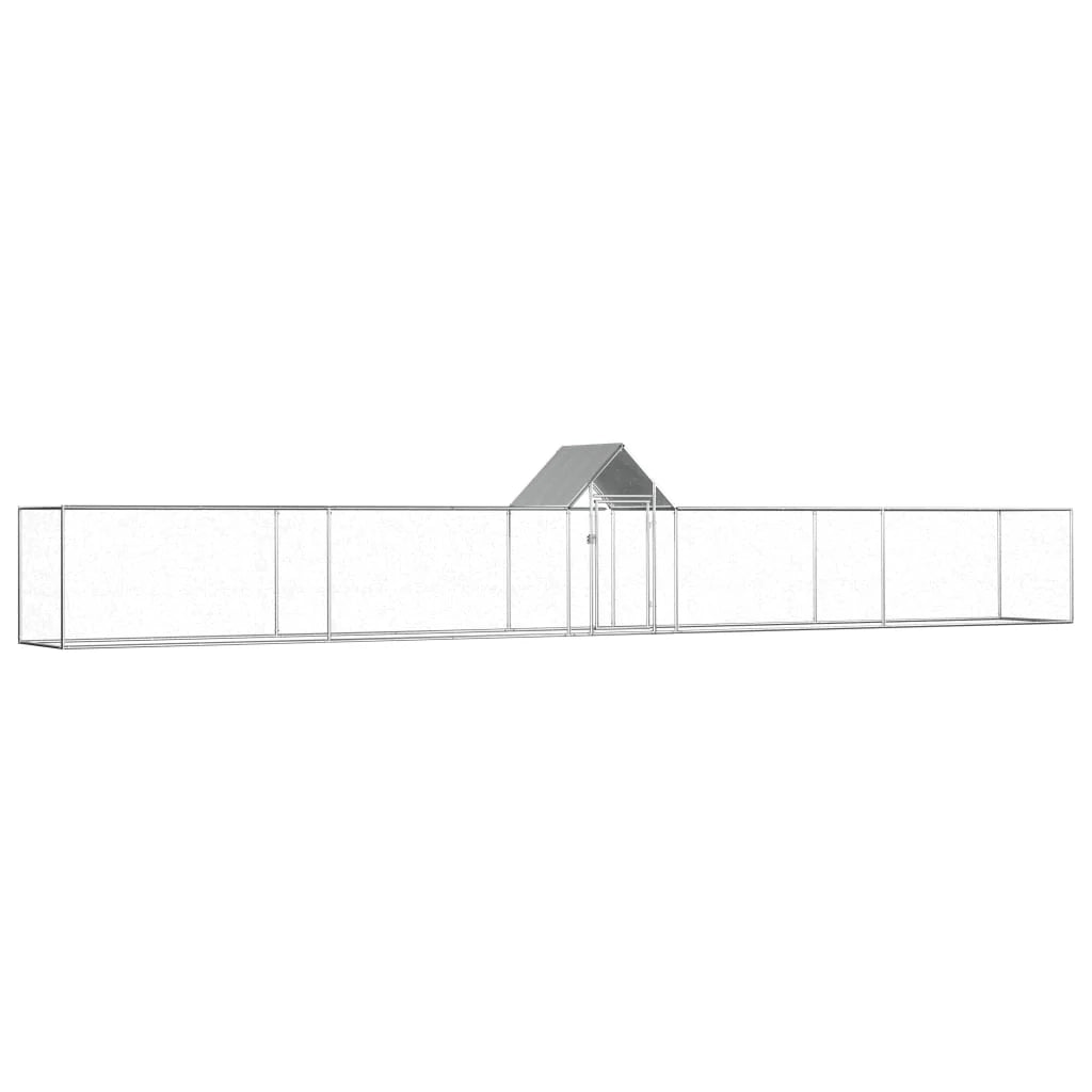 Pollaio 9 x 1 x 1,5 m in acciaio zincato con tetto impermeabile 02_0001721