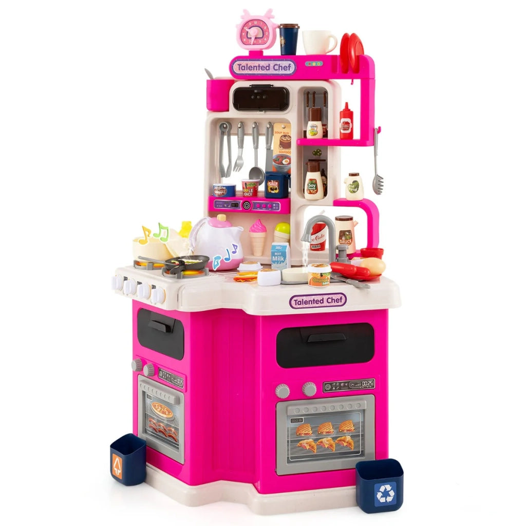 Cucina angolare per bambini 56 x 32 x 92 cm con effetti sonori e luminosi stile giocoso rosa PP 20_0018159