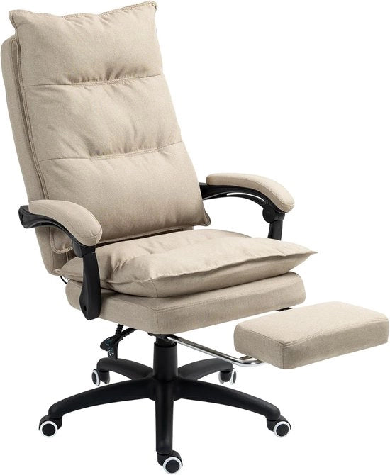 Bureaustoel Ergonomica con Massaggio, Regolazione di Altezza e Schienale, Rotazione 360°, Supporto per Piedi Integrato