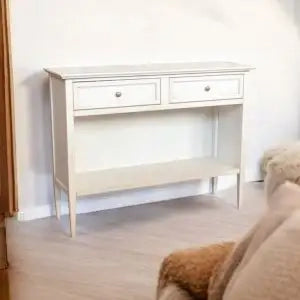 Consolle LibreriaAperta mod spillo Shabby chic bianco anticato