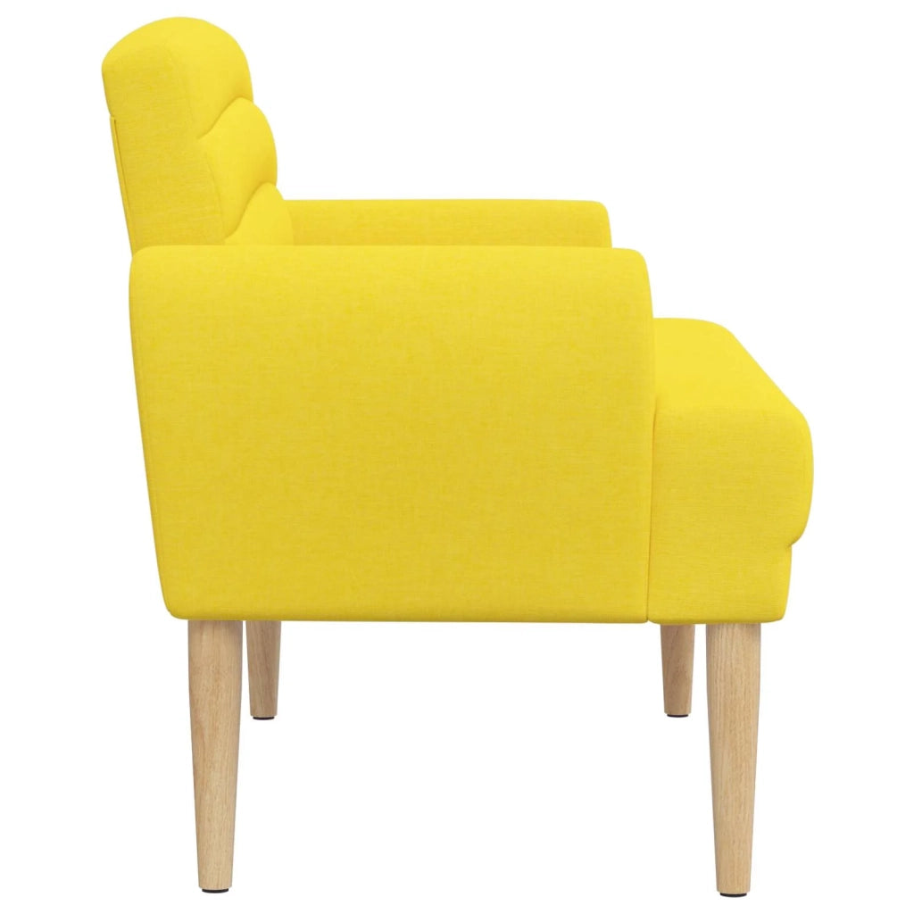 Loveseat con bottoni imbottiti Giallo Chiaro 116 x 67 x 80 cm 42041784