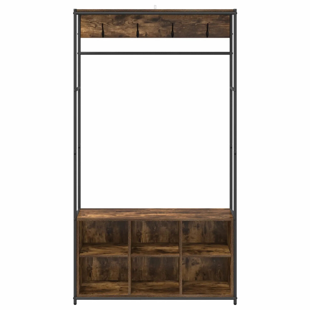 Appendiabiti con panca per scarpe Rovere Fumo 8012034