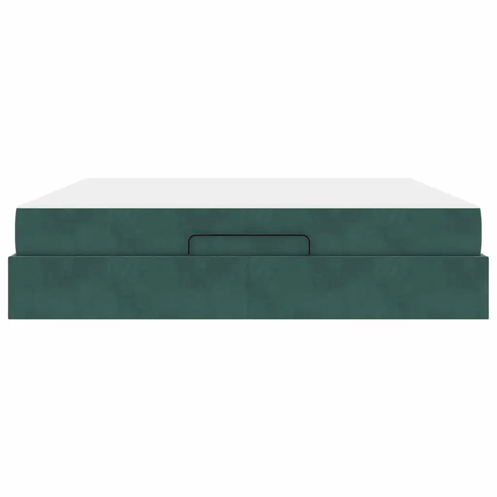 Struttura letto con materasso con materasso 2 pcs Verde Velluto
