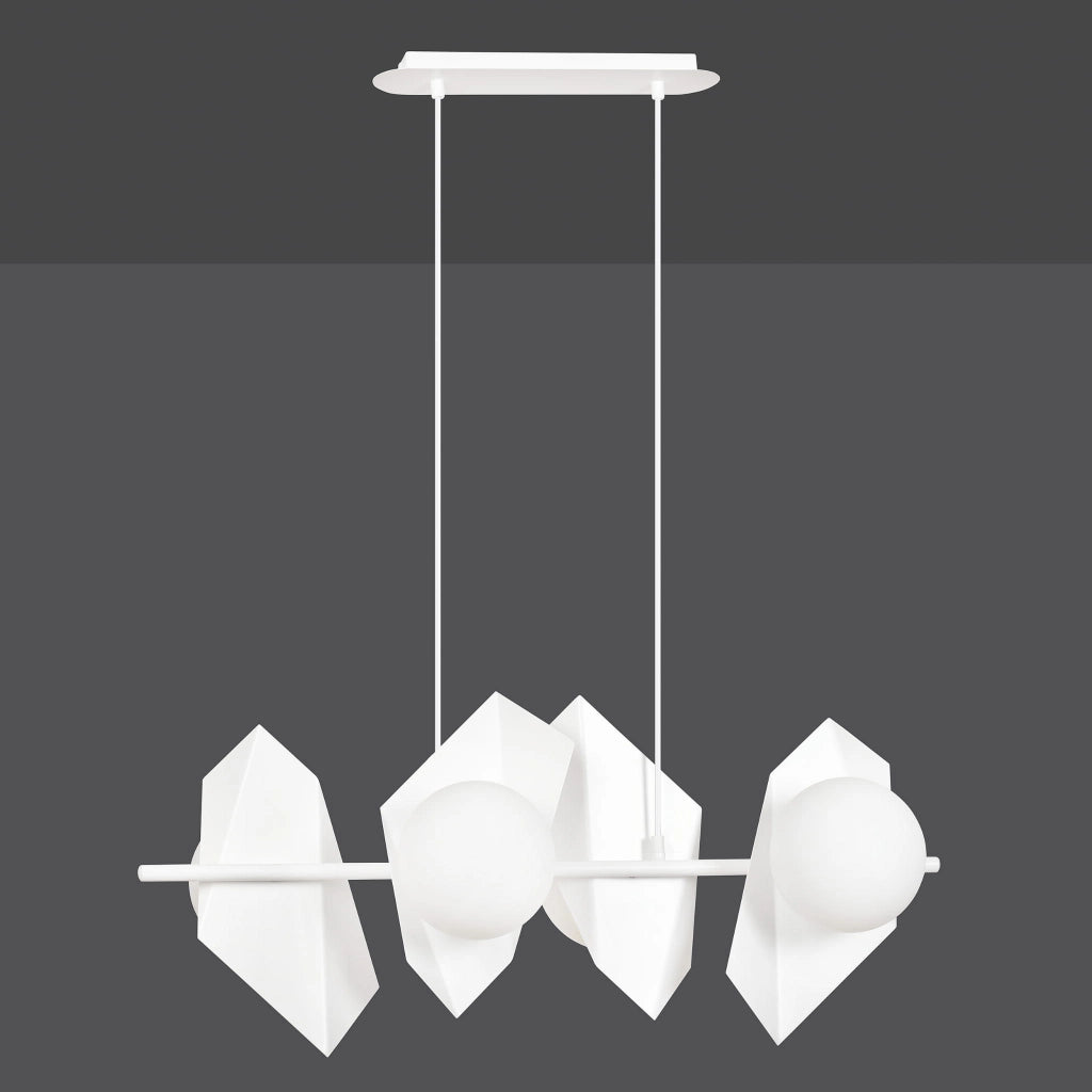 Lampadario Emibig Drifton bianco 4xE14 LED vetro metallo
