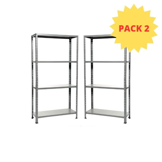KIT 2 Scaffali 4 ripiani Misure: 75x30x145cm portata 160kg totale 40Kg ripiano