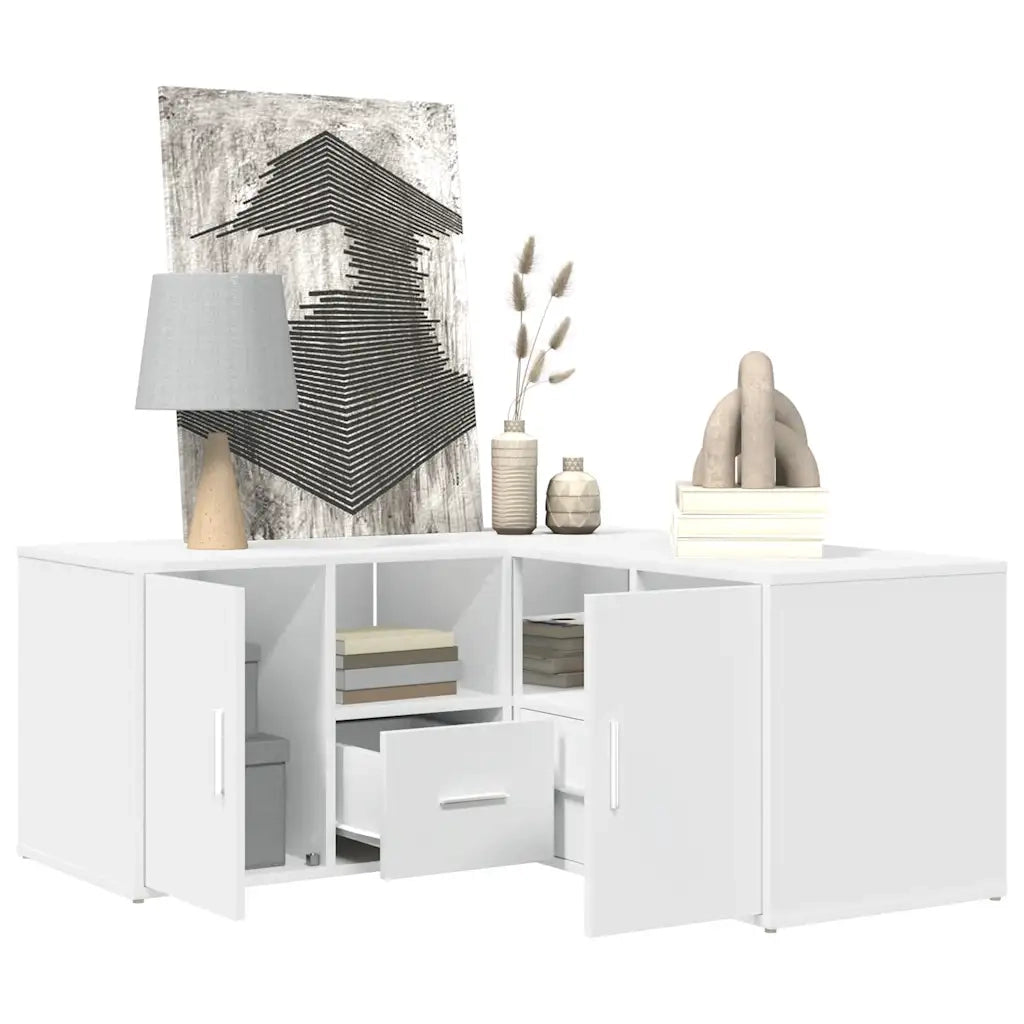 Mobile Angolare Bianco 160x40x45 cm in Truciolato