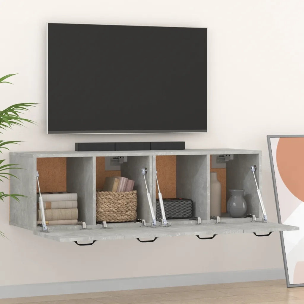 Armadietto a Muro | Mobili Parete 2 pz Grigio Cemento 80x35x36,5 cm in Multistrato