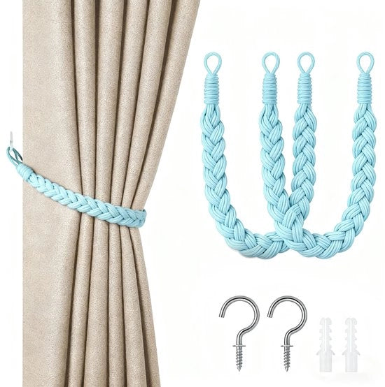 Set di 2 cordoni per tende - 60cm - cordoni per tende con gancio - cordoni per tende a mano - cordoni per tende a spirale - con gancio - adatti per casa, ufficio, soggiorno, camera da letto