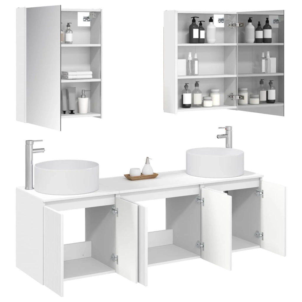 Set di Armadi da Bagno 5 pcs Bianco Legno ingegnerizzato 3406567