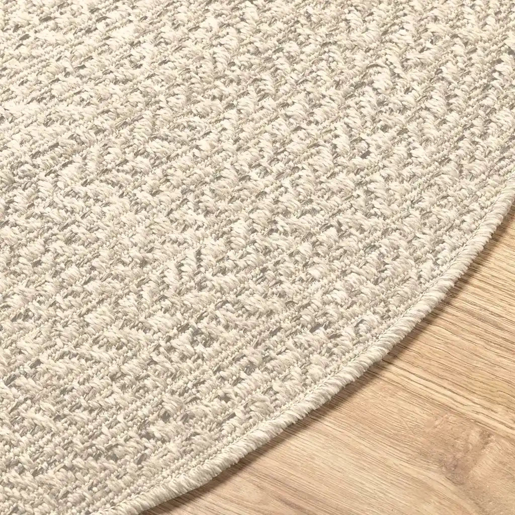 Tappeto ZIZUR Crema Ã˜ 200cm Aspetto Iuta per Interni ed Esterni