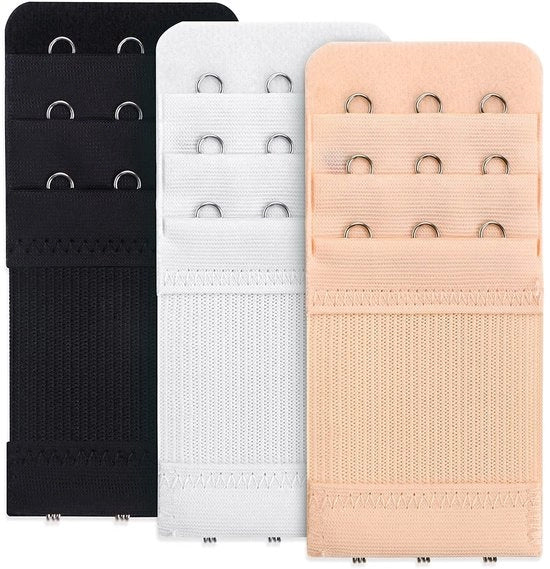 Set di 3 estensioni BH con 3 ganci e 3 righe - Soffici e flessibili - Estensioni confortevoli per donne