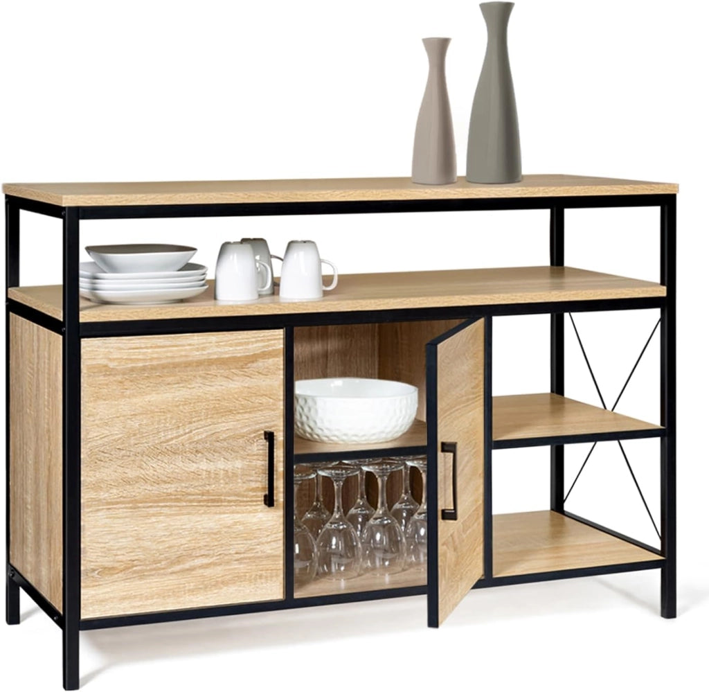 Credenza bassa DETROIT a 2 ante, design industriale