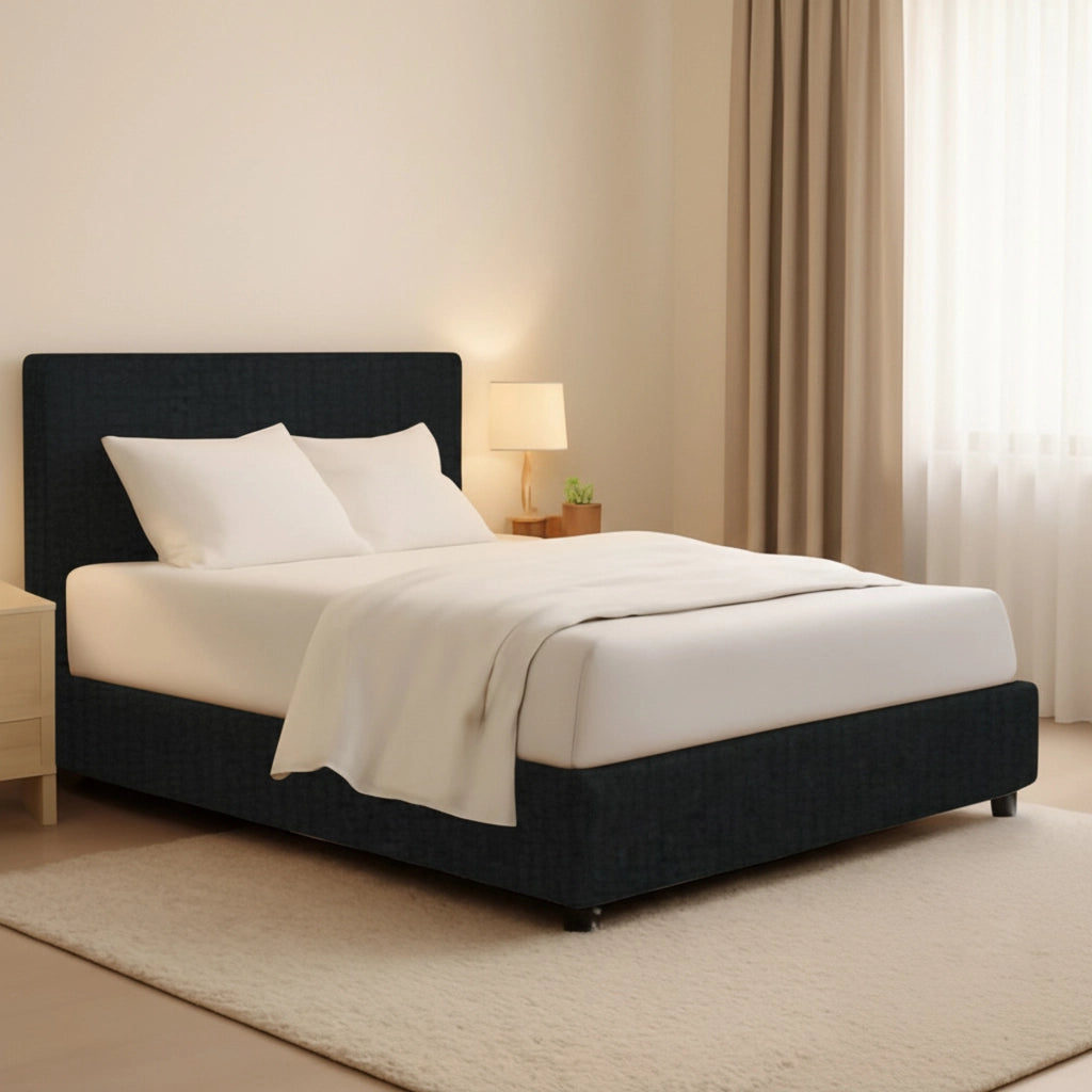 Harlow, Letto Piazza e Mezza Sfoderabile Made in Italy, Grigio Scuro