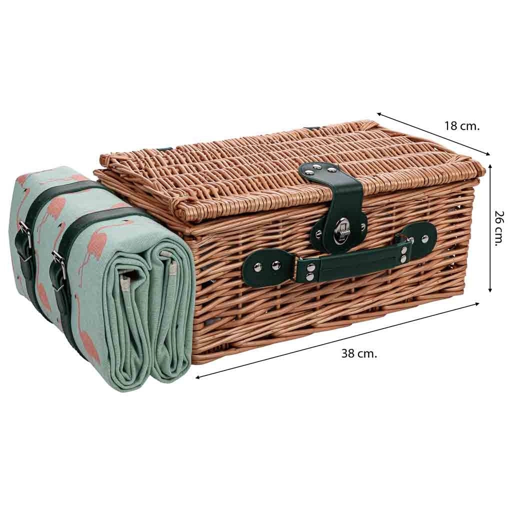 Cestino da picnic per 4 persone, marrone, 38x26x18cm