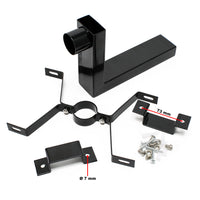 Cassetta postale americana a parete in acciaio zincato nero con supporto di montaggio