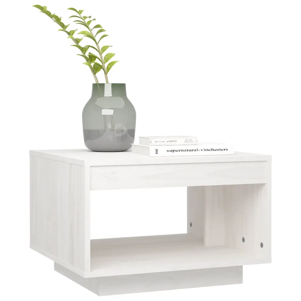 Tavolino da salotto | Tavolino da caff¨¨ | Tavolino da Soggiorno Bianco 50x50x33,5 cm Legno Massello di Pino