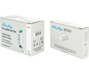 Shelly Pro 3EM con 3 Pinze CT 63A - Misuratore Energia Trifase