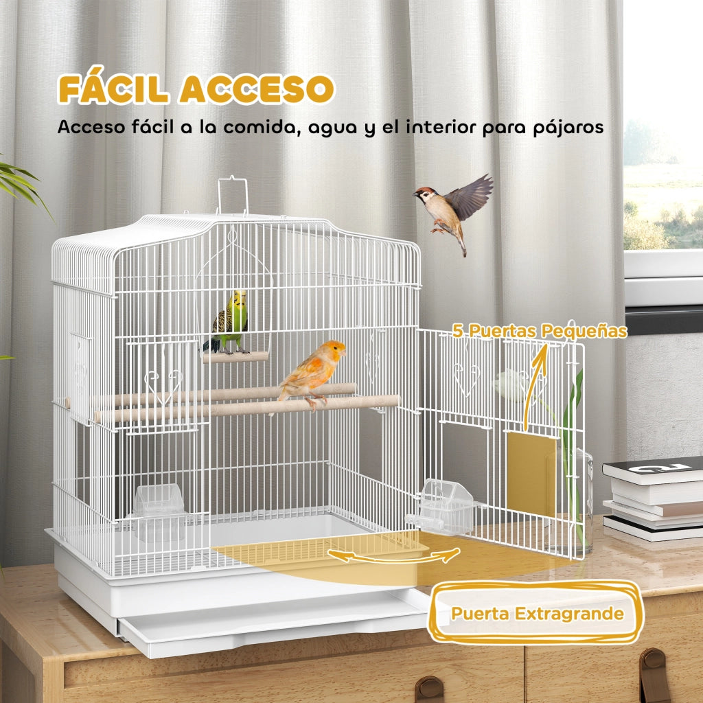 Gabbia per Uccelli ¨C zephmum ¨C Bianco 46.5x36x59 cm