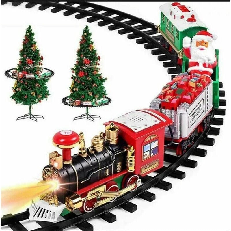 TRENINO NATALIZIO CON LUCI E SUONI SOTTOALBERO