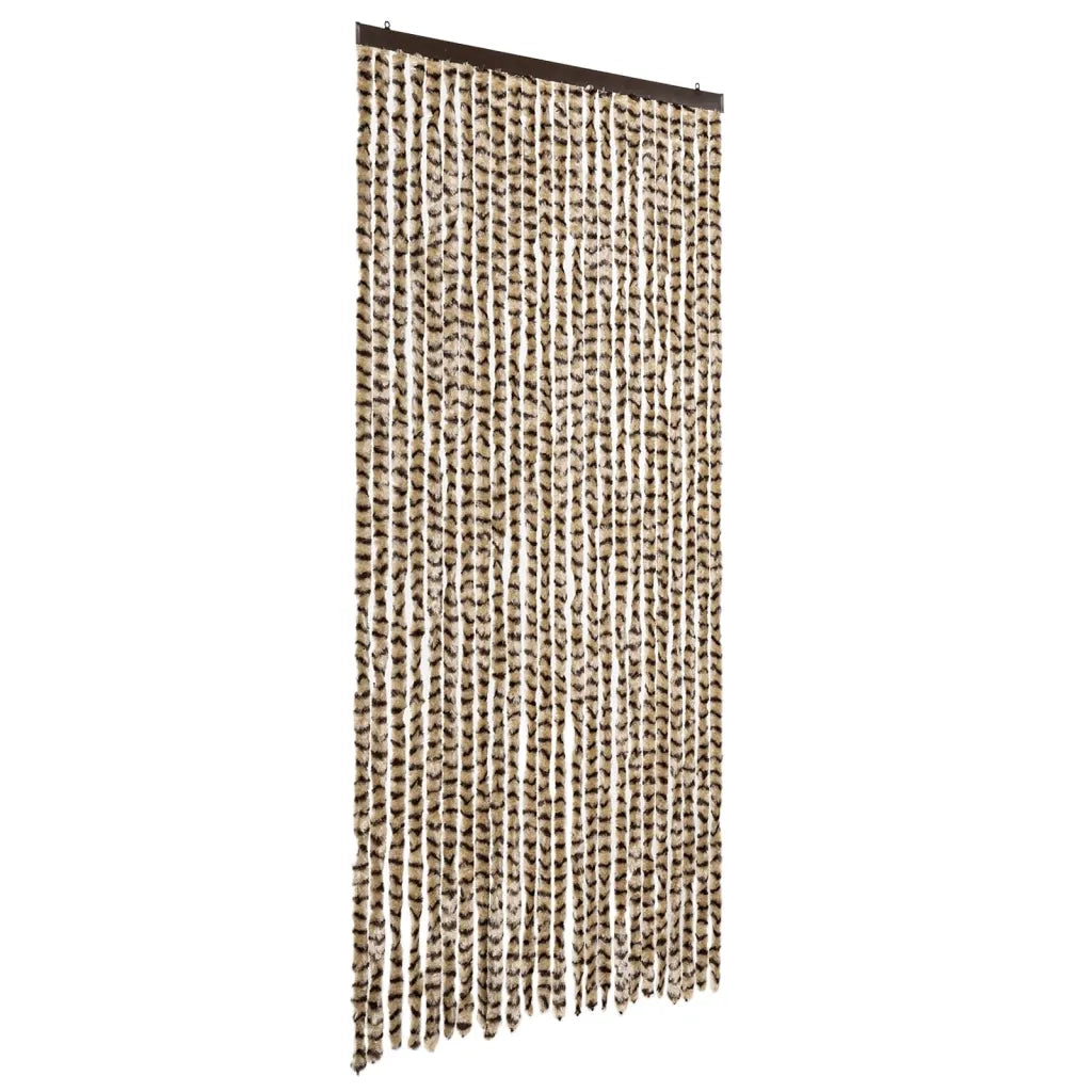 Tenda Antimosche-Zanzariera Beige e Marrone 100x200 cm in Ciniglia