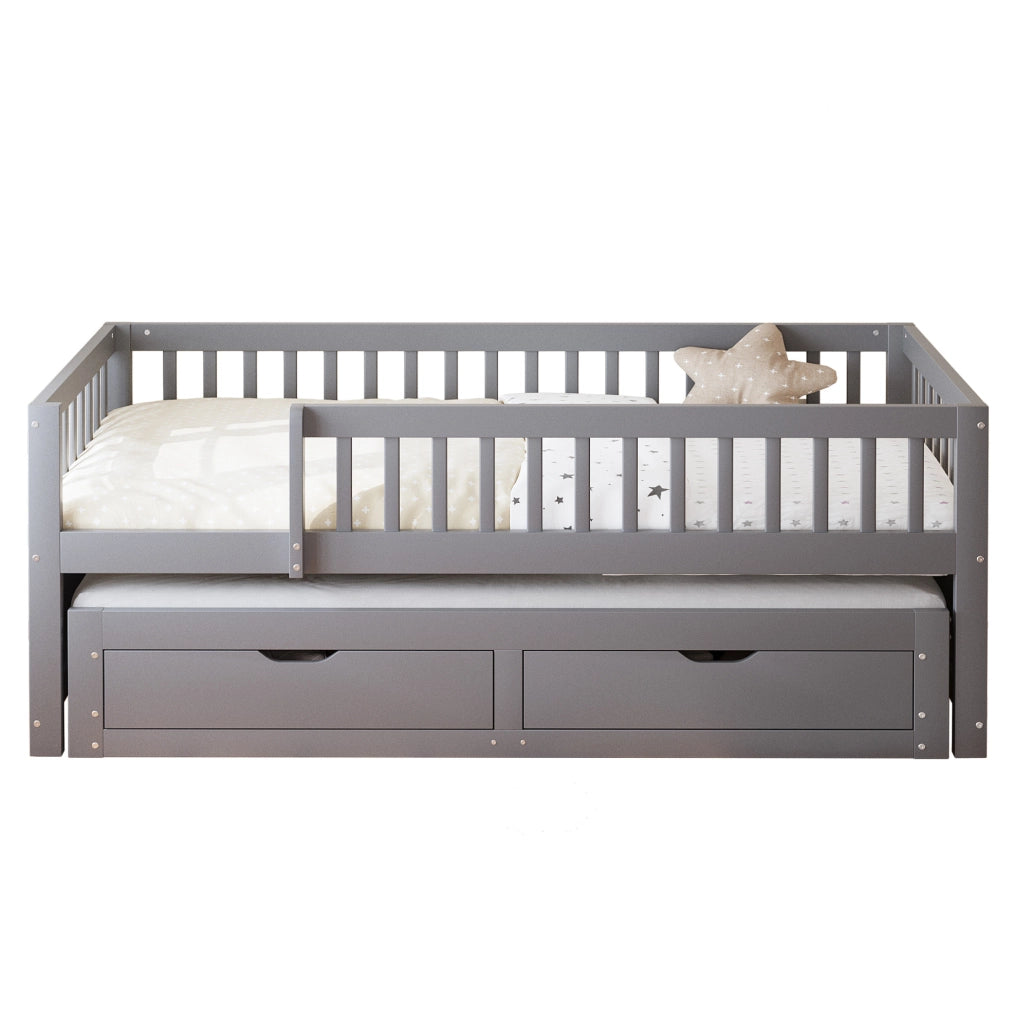 Letto multifunzione 90x200 cm con letto estraibile e cassetti