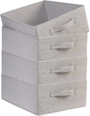 Set di archiviazione in tessuto pieghevole, sistema di organizzazione delle gonne per guardaroba, abbigliamento, intimo e altro, set da 4, grigio