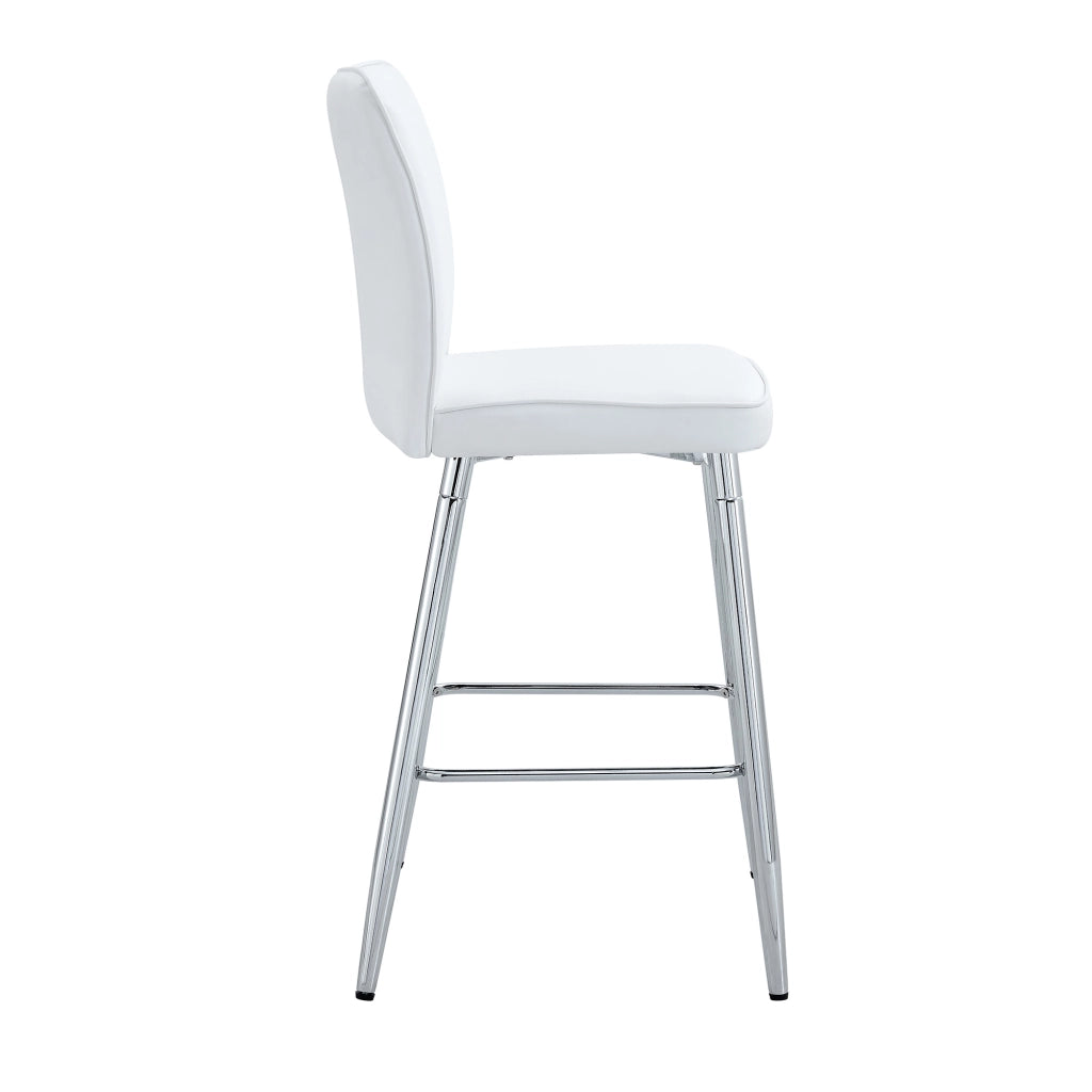 Set 2 Sedie da Bar ¨C MINIMAL ¨C Struttura in PU, Schienale Ergonomico, Bianco, 101 cm