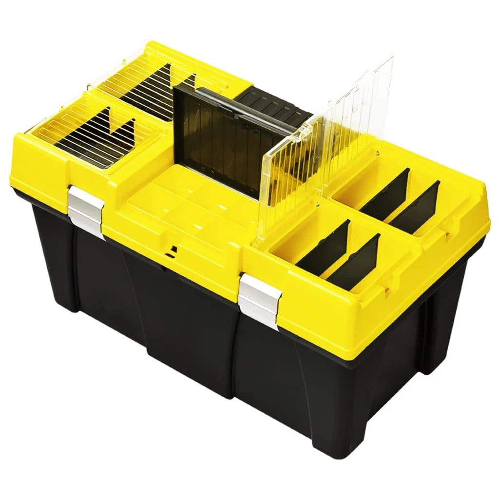 Cassetta degli attrezzi cassetta degli attrezzi cassetta portautensili cassetta portautensili per officina/garage plastica 59,5 x 33,7 cm giallo 02_0003225