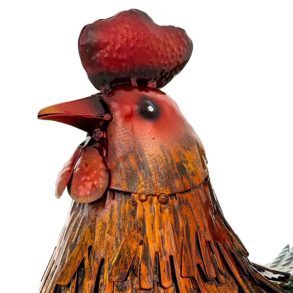 Figura decoración gallo de metal multicolor 22x14x36h cm