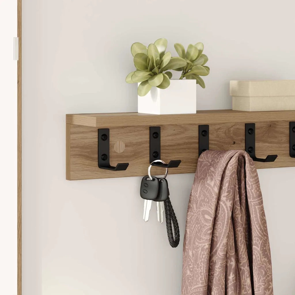 Appendiabiti a muro Rovere artigianale 60 x 10,5 x 10,5 cm 874362