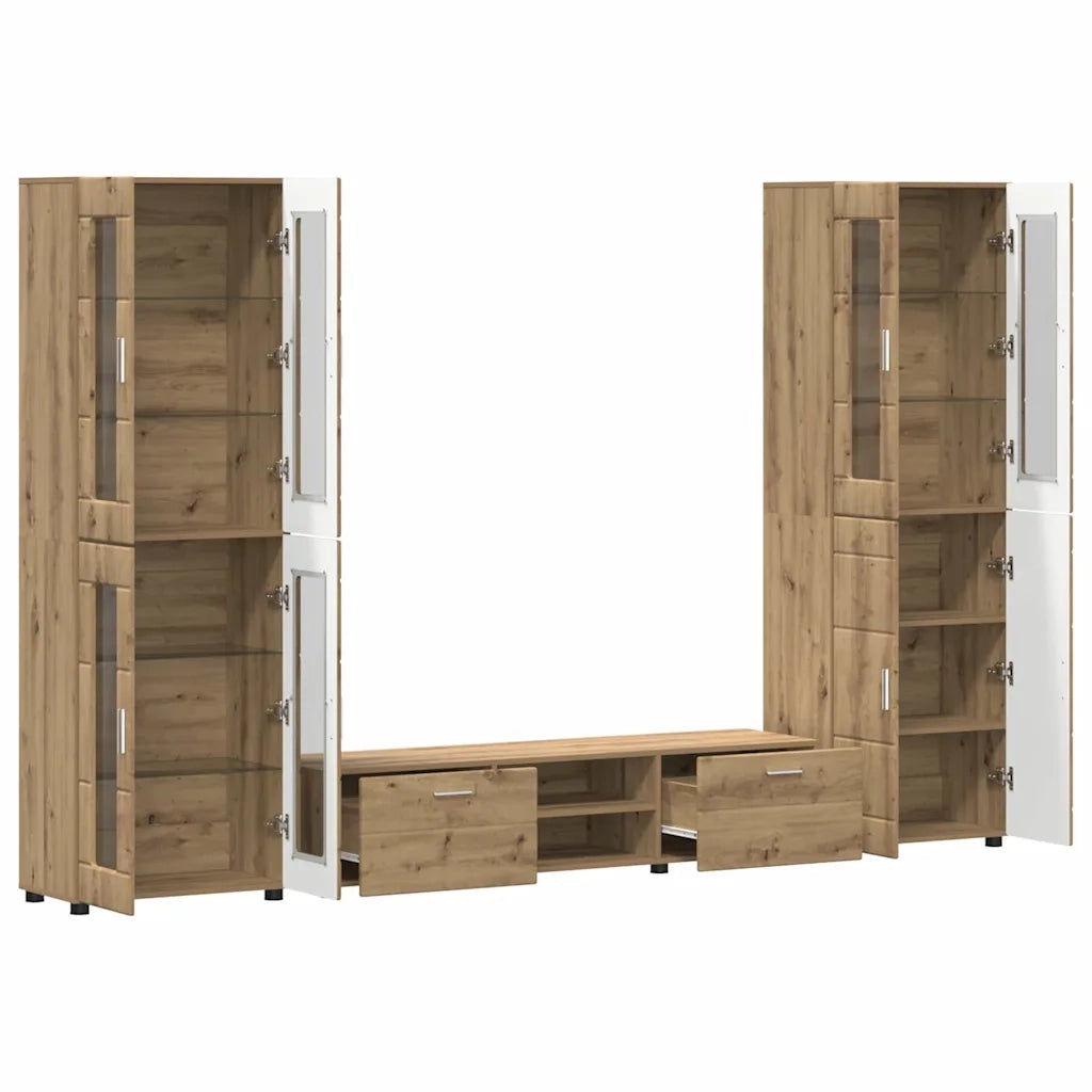 Set mobile TV FLORIN 3 pcs Rovere artigianale Legno multistrato 3398013