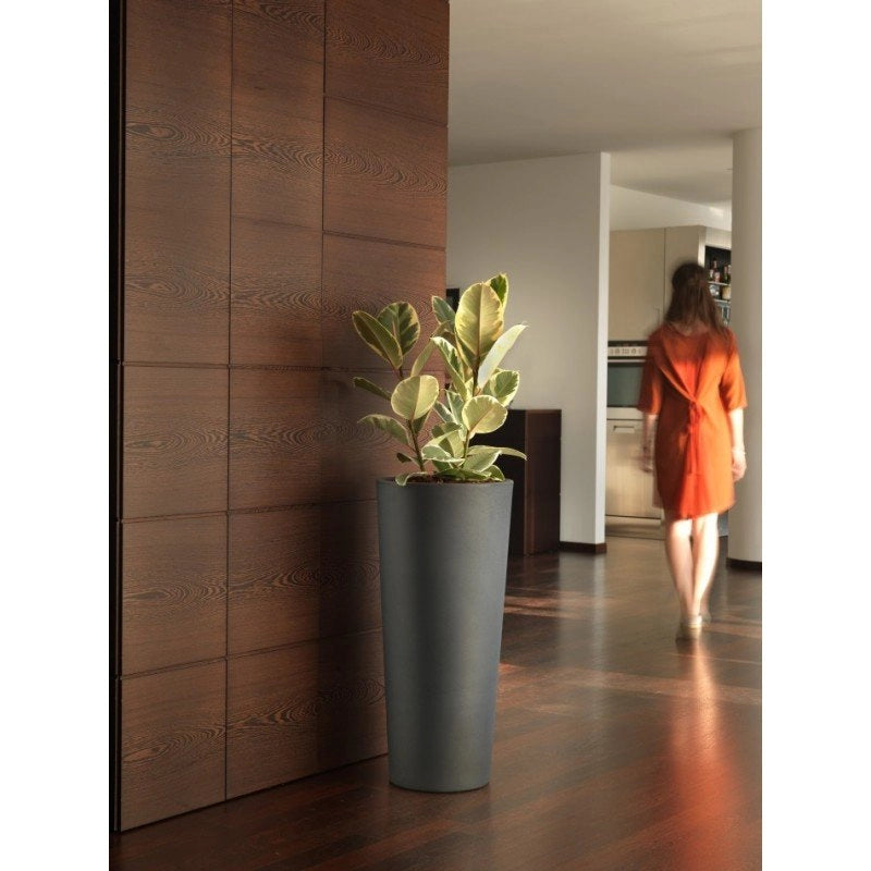 Vaso alto Cache-pot Veca Clou Rotondo Altezza 65 cm- con Cache Pot vari colori Colore: Antracite