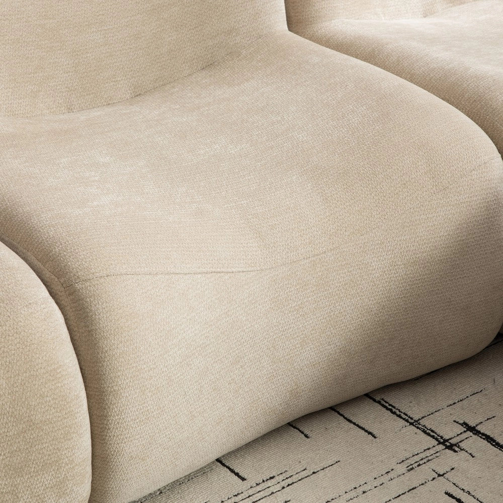 Divano Modulare in Tessuto Chenille ¨C MINIMAL ¨C Grigio Chiaro, Morbido, Antimacchia