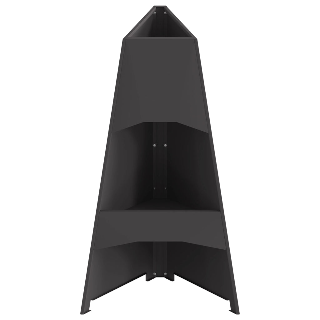 Braciere Piramidale Nero 50x45x95 cm Acciaio