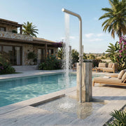 MPC Doccia da piscina inox acciaio inox 316L soffione superiore e doccetta manuale miscelatore acqua calda-fredda fissaggio C-BOX MX1016-INOX MX1016 INOX