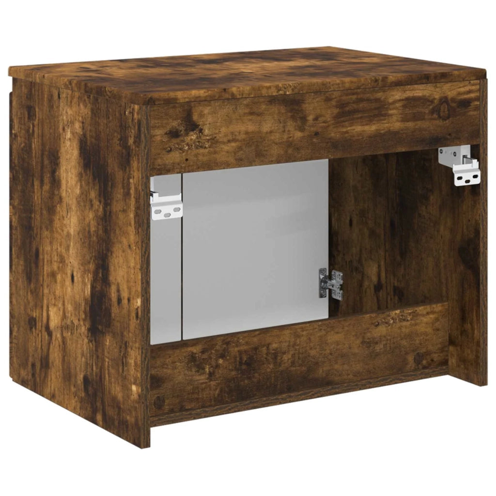 Mobiletto da Bagno a Muro Rovere Fumo 62,5 x 44,5 x 50 cm