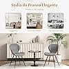 Set di 2 Sedie da Pranzo, Sedia da Pranzo Senza Braccioli, Sedia con Schienale Curvo, Piedini Antiscivolo, Sedia da Cucina con Gambe in Metallo, Portata 150 kg, 57 x 49 x 81 cm