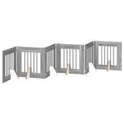 Cancello per cani con supporti 6 pz Grigio Sonoma 60 x 60 cm CFW4370183