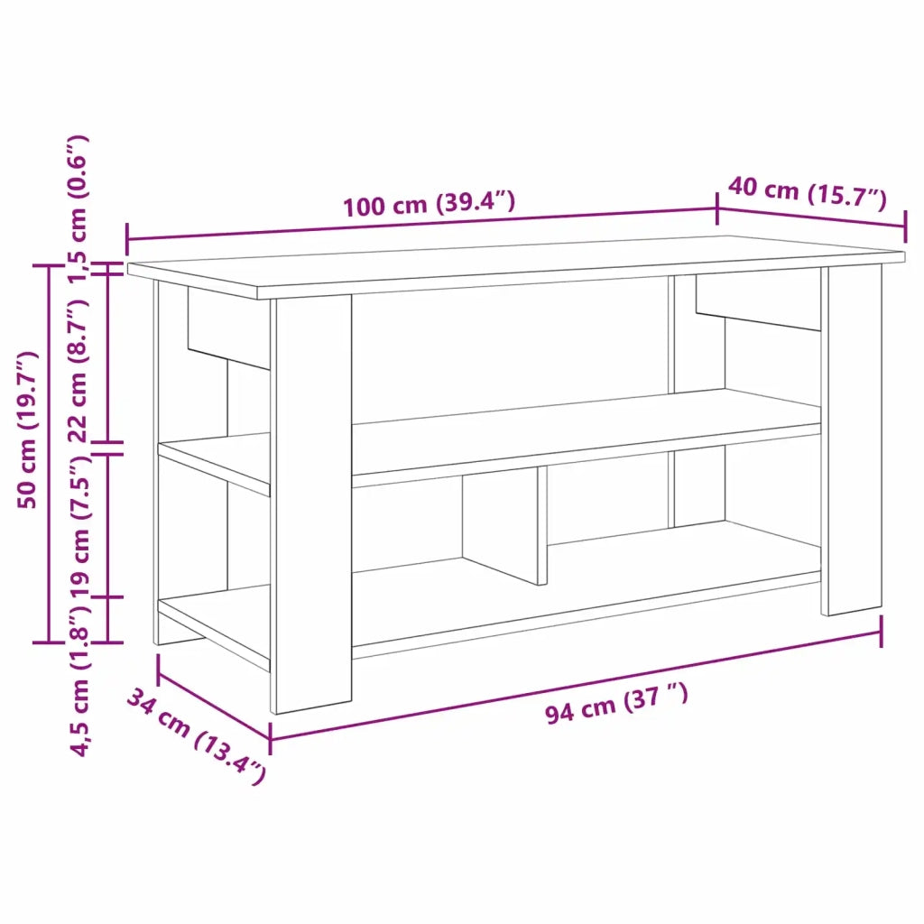 Supporto TV | Armadietto TV | Mobile Porta TV Rovere artigianale 100 x 40 x 50 cm