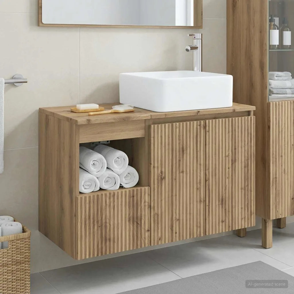 Set di mobili per il bagno 2 pz Rovere Artigianale 3404053