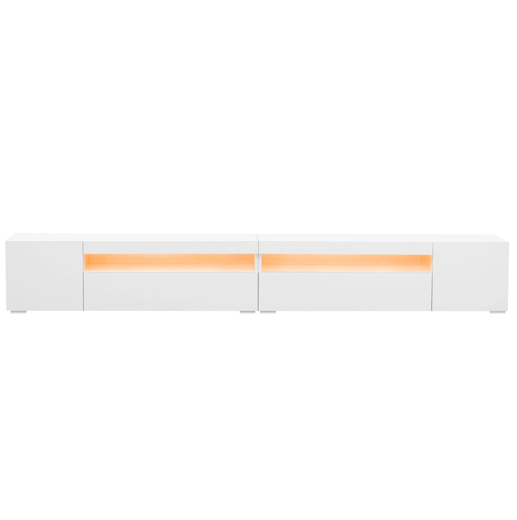 Mobile contenitore bianco con pannello e illuminazione LED regolabile; 240 cm; MDF