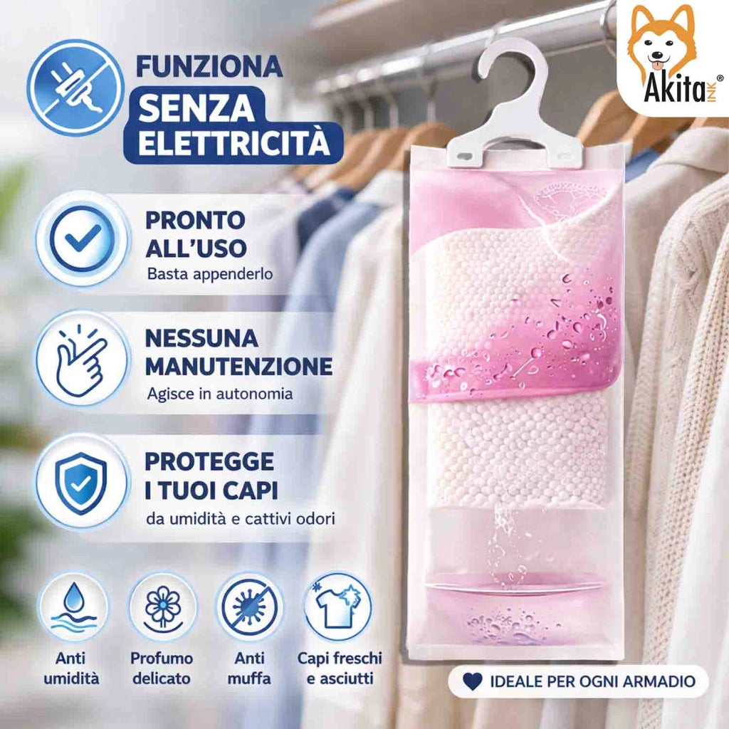 Akitaink 24 Assorbiumidita Armadio con Gancio