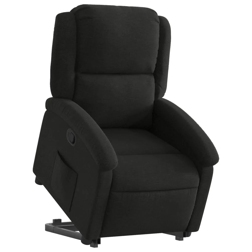 Poltrona Alzapersona Reclinabile Nera in Tessuto 3204166